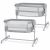 Variation Gris du produit Lit cododo 2 en 1 Nestee Up 2 Full Light Grey de la marque Kinderkraft