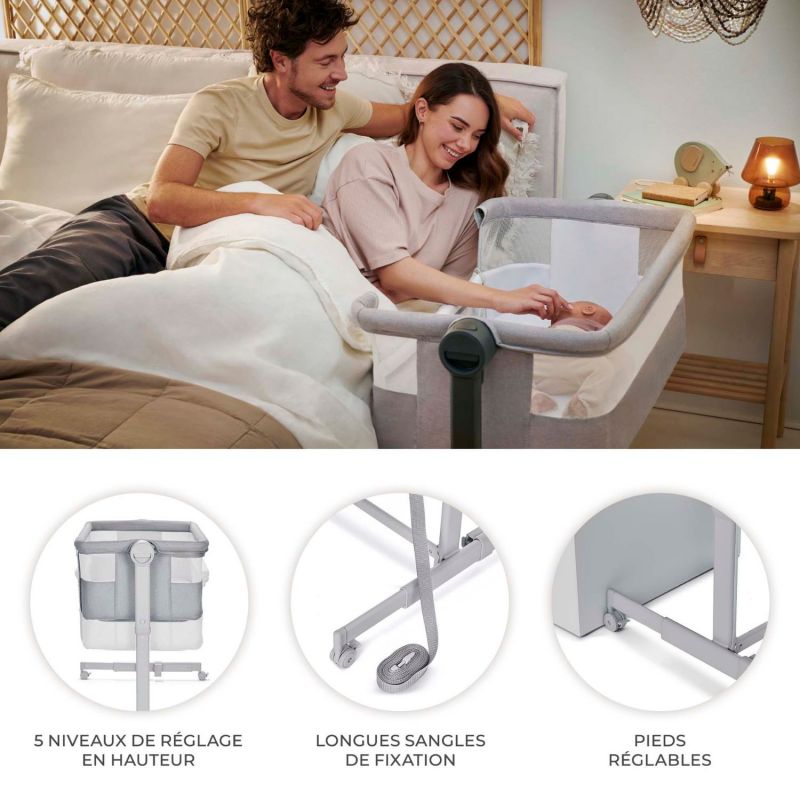 Lit cododo 2 en 1 Nestee Up 2 Full Light Grey Kinderkraft Ambiance 2