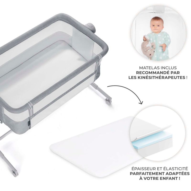 Lit cododo 2 en 1 Nestee Up 2 Full Light Grey Kinderkraft Ambiance 6