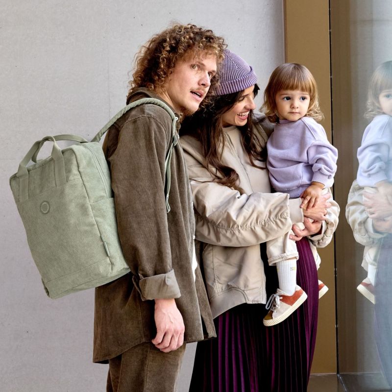 Sac à dos à langer Vividal en velours kaki clair Lässig Ambiance 2