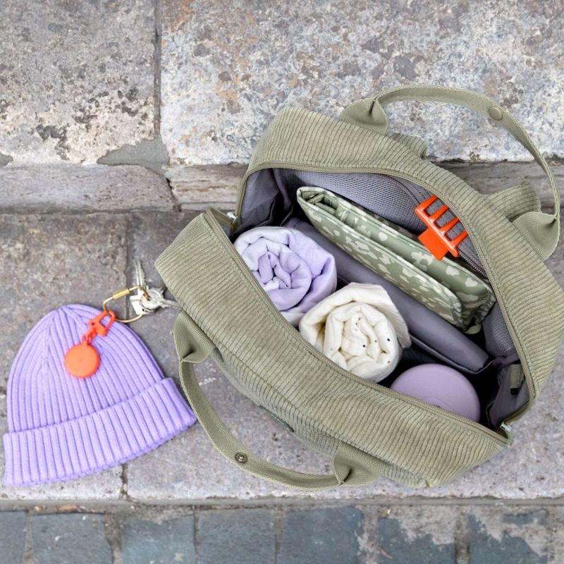 Sac à dos à langer Vividal en velours kaki clair Lässig Ambiance 9