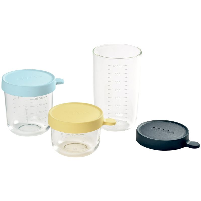 Lot de 3 pots de conservation en verre Béaba