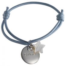 Bracelet cordon Kids étoile (argent 925° et nacre)  par Petits trésors