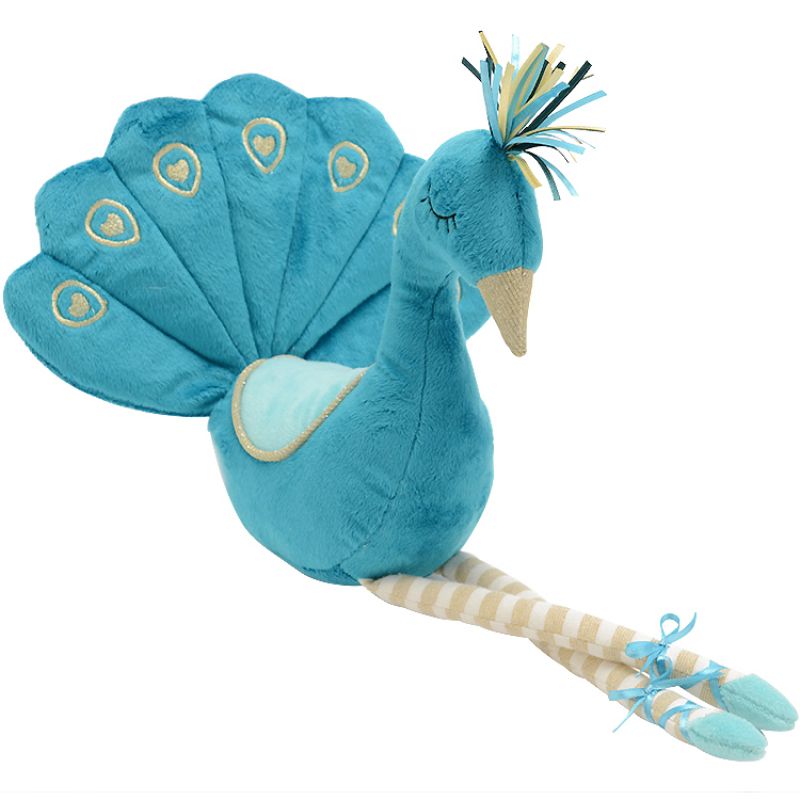 Peluche paon bleu (43 cm) Amadeus Les Petits