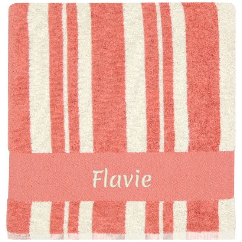 Serviette de plage rayée Tangerine personnalisable (70 x 140 cm) L'oiseau bateau Produit 3