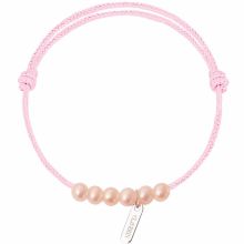 Bracelet enfant Baby little treasures cordon baby rose 6 perles roses 3 mm (or blanc 750°)  par Claverin