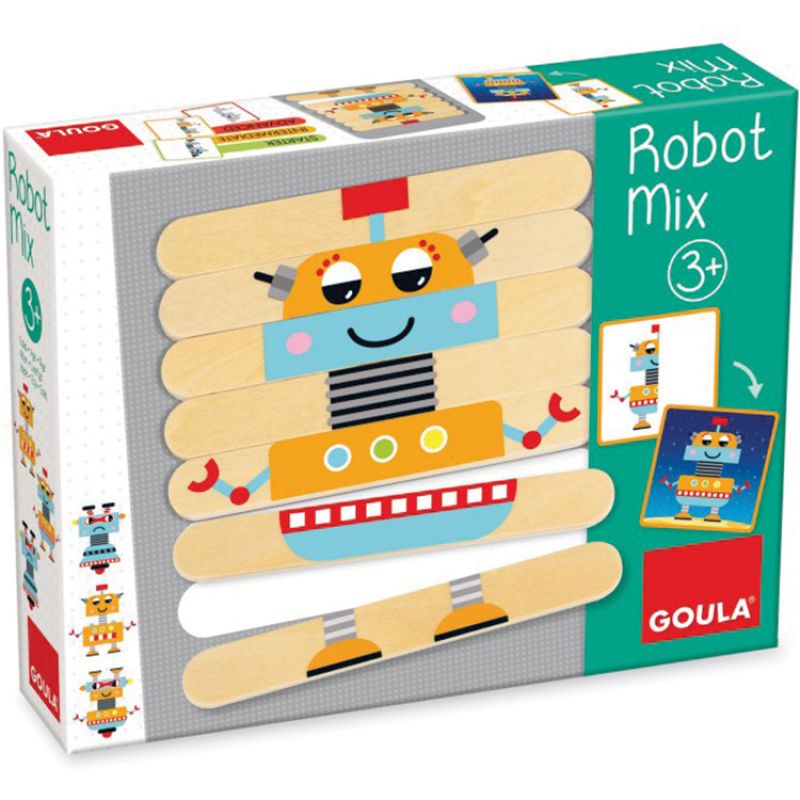 Jeu d'association en bois Robot Mix Goula