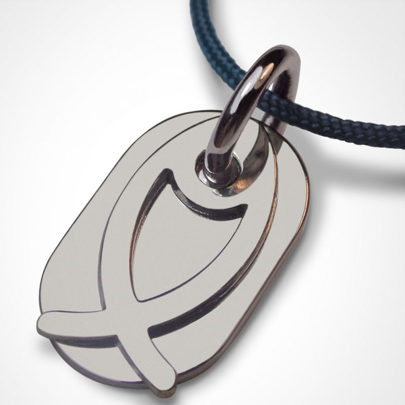 Collier cordon Ichthys (argent 925°) Mikado