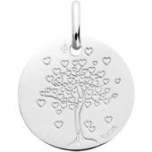 Médaille Arbre aux cœurs personnalisable (or blanc 18 carats)