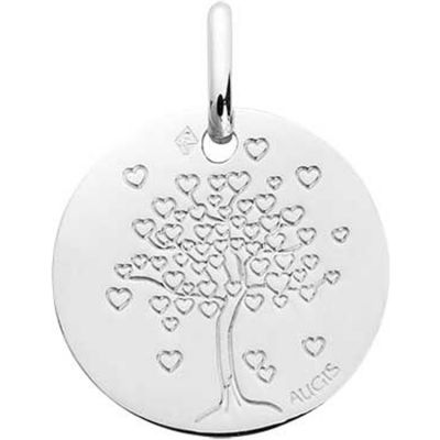 Médaille Arbre aux cœurs personnalisable (or blanc 18 carats)  par Maison Augis