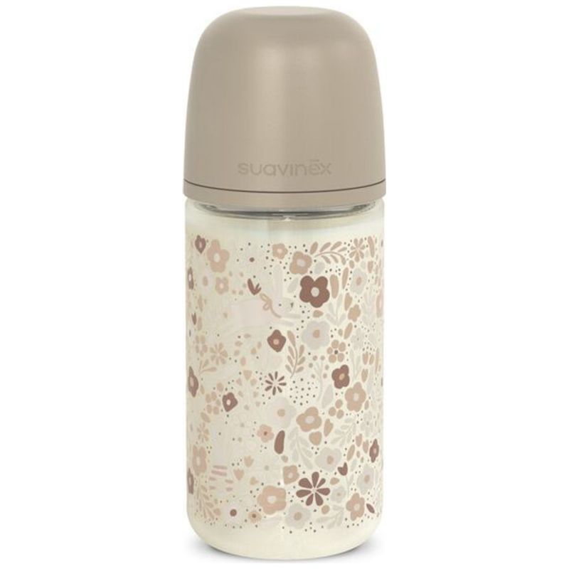 Biberon verre tétine SXPro M Wonderland Liberty beige (240 ml) Suavinex Produit 1