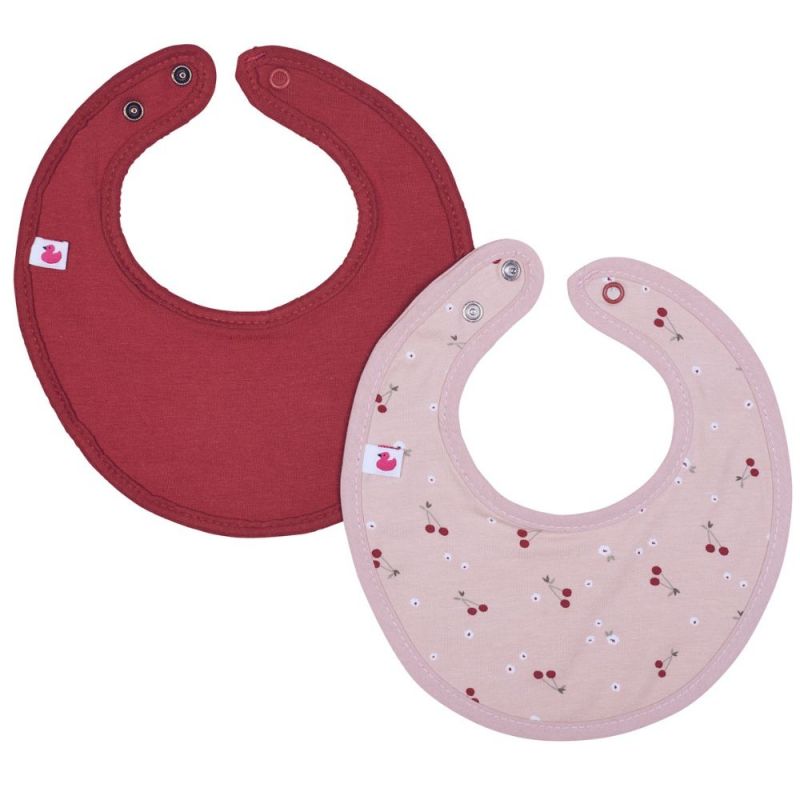 Lot de 2 bavoirs de naissance Cerise BB & Co