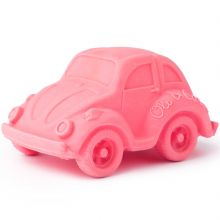 Petite voiture Coccinelle latex d'hévéa rose   par Oli & Carol