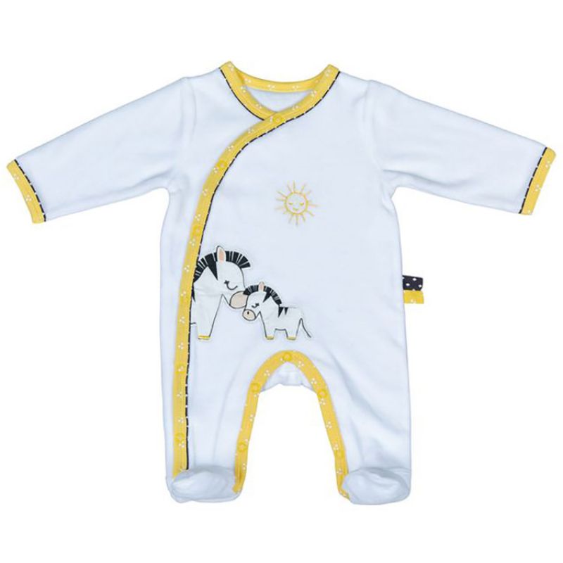 Pyjama chaud Pluche et Pompon zèbre (1 mois) Sauthon