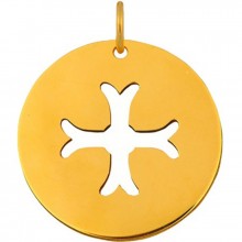 Médaille Signes Croix Byzantine 16 mm (or jaune 750°)  par Maison La Couronne