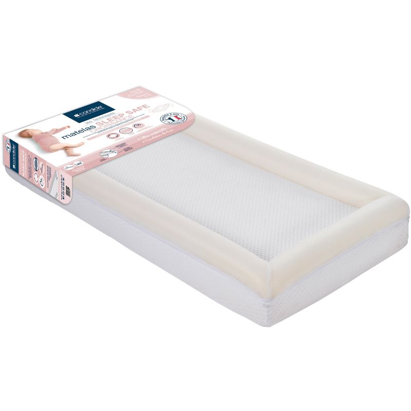 Matelas Sleep Safe Croissance déhoussable blanc et crème (70 x 140 cm) Candide