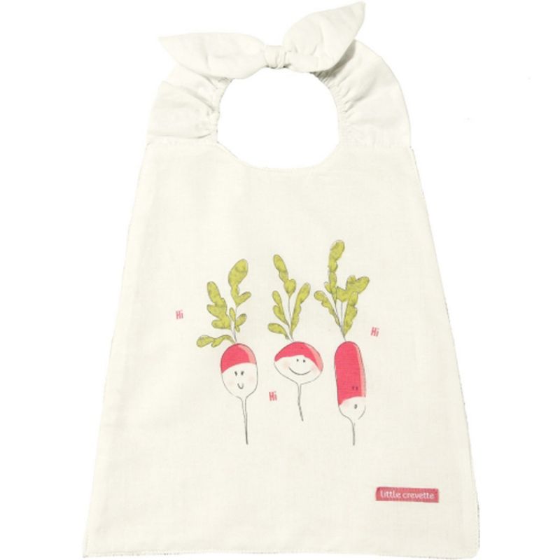 Bavoir élastiqué en coton bio Radis Little Crevette