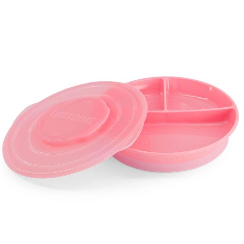 Assiette à compartiments rose pastel Twistshake