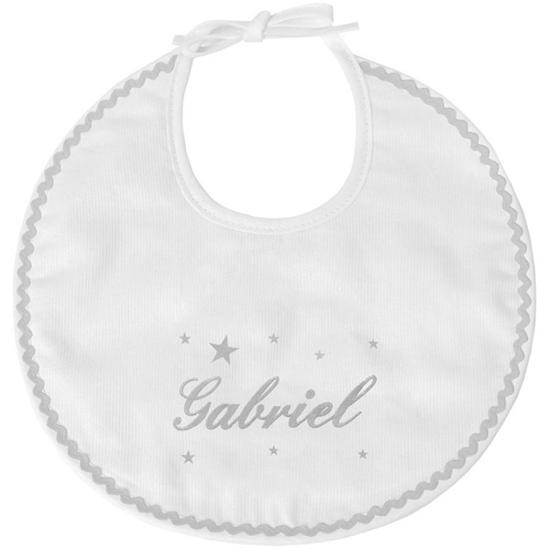 Bavoir de naissance étoile gris (personnalisable) ANVIE Produit 1 grande taille