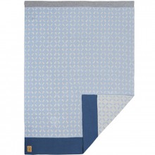 Couverture bébé en coton fleurs gris et bleu (75 x 100 cm)  par Lässig 