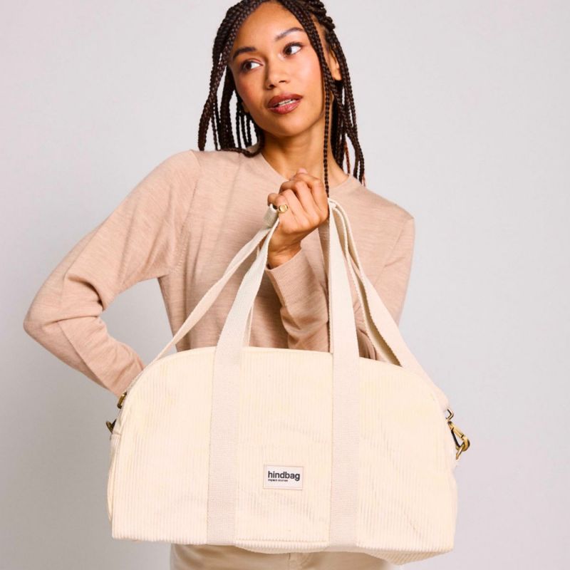 Sac à langer Charlie Velours Beige Hindbag Ambiance 2