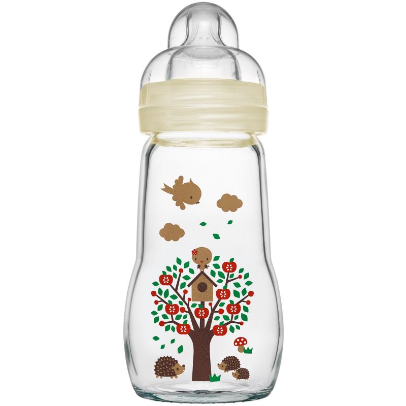 Biberon verre avec tétine - débit 2 moyen (260 ml) MAM