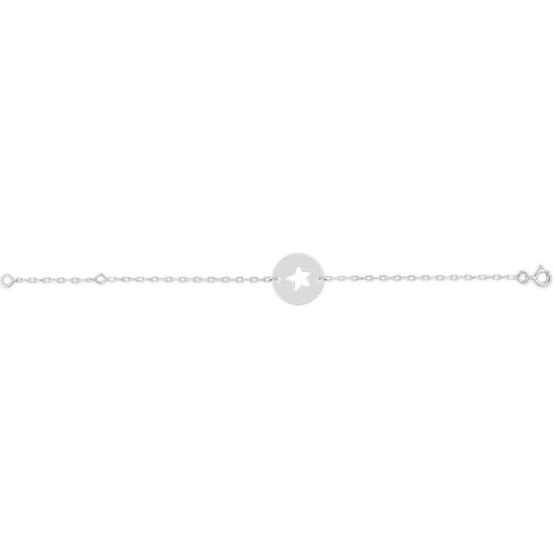 Bracelet enfant étoile personnalisable (or blanc 375°) Lucas Lucor
