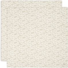 Lot de 2 maxi langes en gaze de coton Animals Nougat (115 x 115 cm) - Jollein