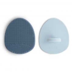 Lot de 2 brosses pour croûtes de lait Tradewinds-Periwinkle - Mushie