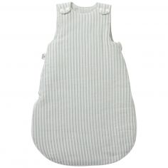 Gigoteuse ouatinée en gaze de coton rayé vert de gris (6-18 mois) - BB & Co