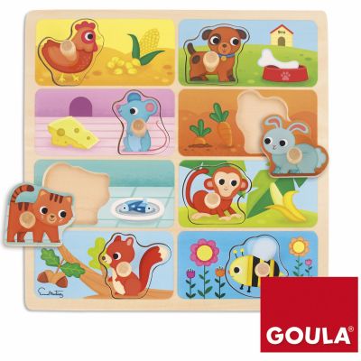 Puzzle Les animaux et leurs repas préférés (8 pièces) Goula