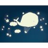 Stickers phosphorescent Montgolfière baleine - Reconditionné  par Mimi'lou