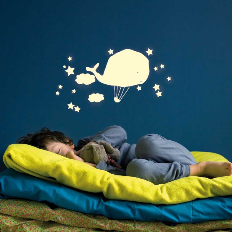 Stickers phosphorescent Montgolfière baleine - Reconditionné Mimi'lou