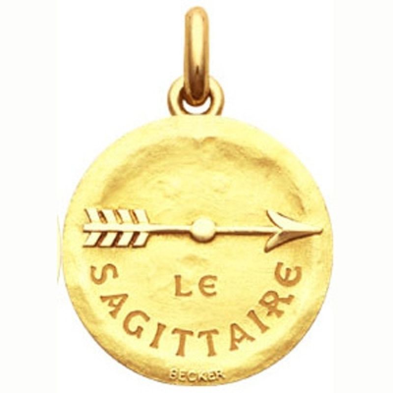 Médaille symbole Sagittaire (or jaune 750°) Becker