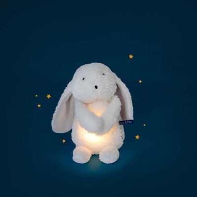 Peluche lapin lumineux Puce et Pilou (31 cm)