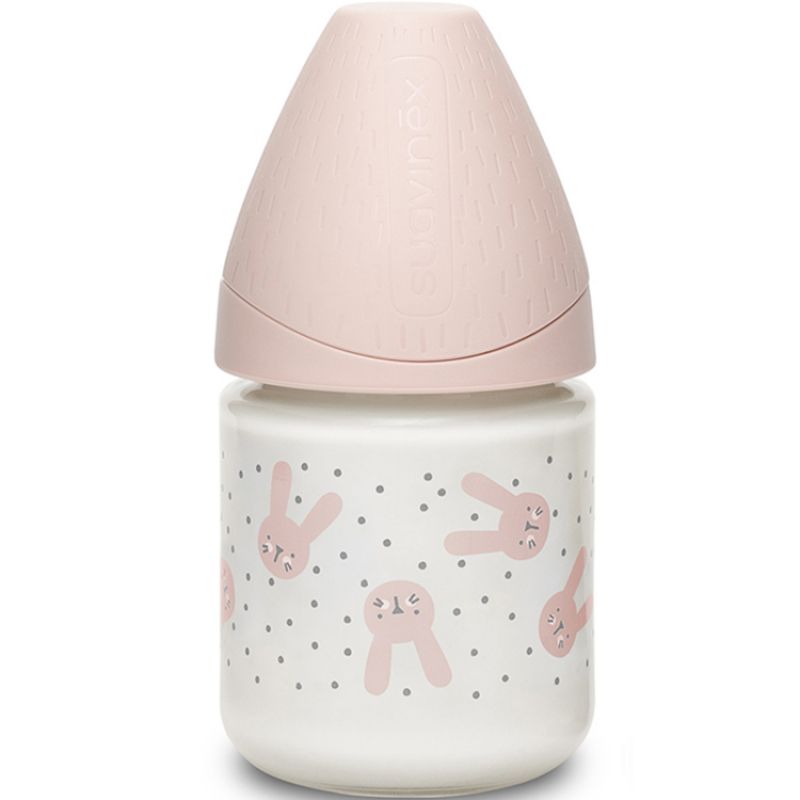 Biberon en verre Hygge Baby lapin rose (120 ml) Suavinex