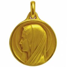 Médaille ronde Sancta Maria 21 mm avec revers (or jaune 750°)  par Maison Augis