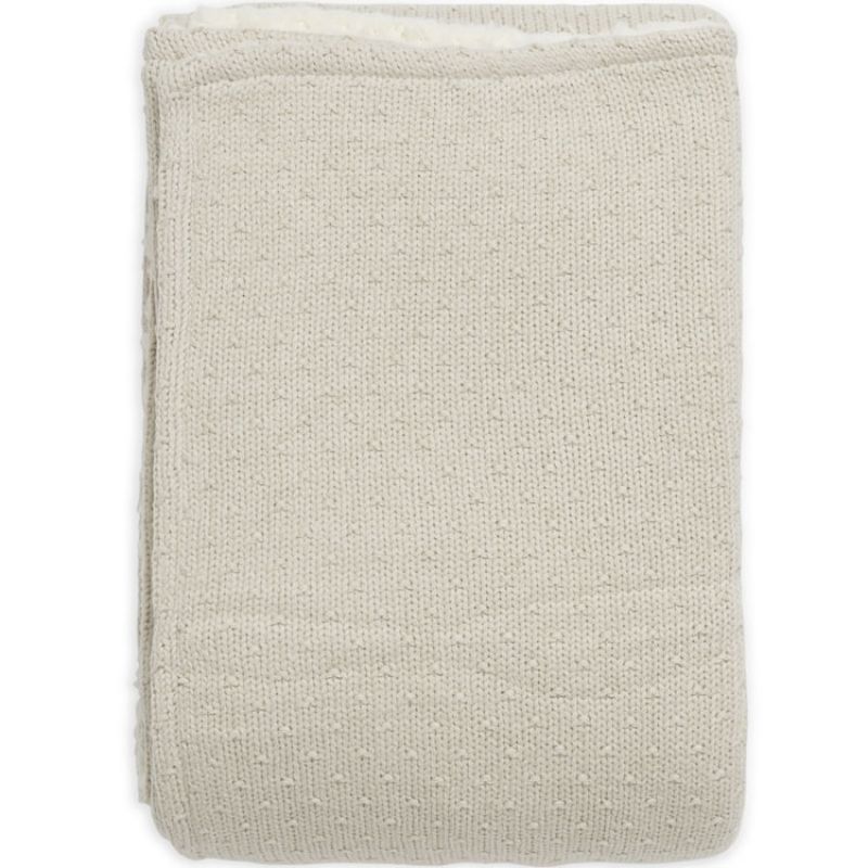 Couverture en tricot Teddy Bliss knit nougat (75 x 100 cm) Jollein