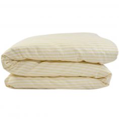 Housse de couette en percale de coton Rayé Tournesol (140 x 200 cm) - Kadolis