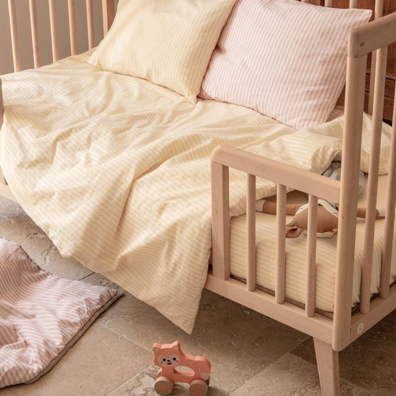 Housse de couette en percale de coton Rayé Tournesol (140 x 200 cm) Kadolis Ambiance 5