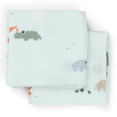 Lot de 2 langes Playground Bleu