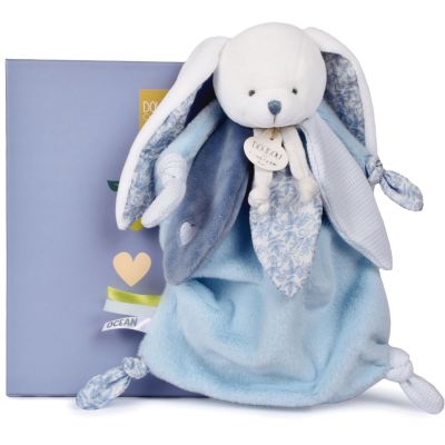 Doudou Lapin Vanille Fraise bleu (25 cm)
