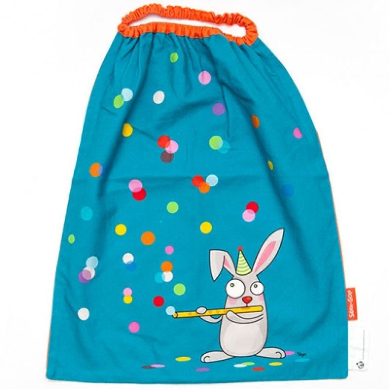Bavoir élastiqué confettis bleu Série-Golo