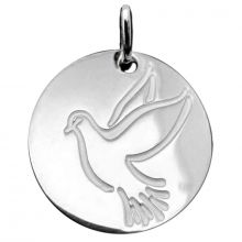 Médaille Espérance colombe en vol (argent rhodié 925°)  par Martineau