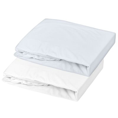 Lot alèse et drap housse Blanc-Light Blue (70 x 140 cm) Mon P'tit Dodo