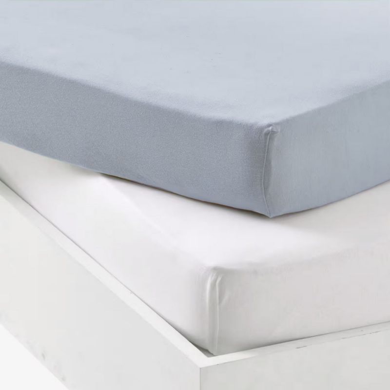 Lot alèse et drap housse Blanc-Light Blue (70 x 140 cm) Mon P'tit Dodo Produit 2