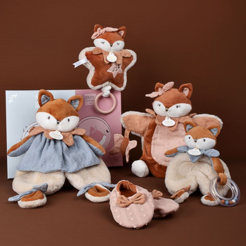 Coffret Doudou et chaussons Mina marron (0-6 mois) Doudou et Compagnie Ambiance 5