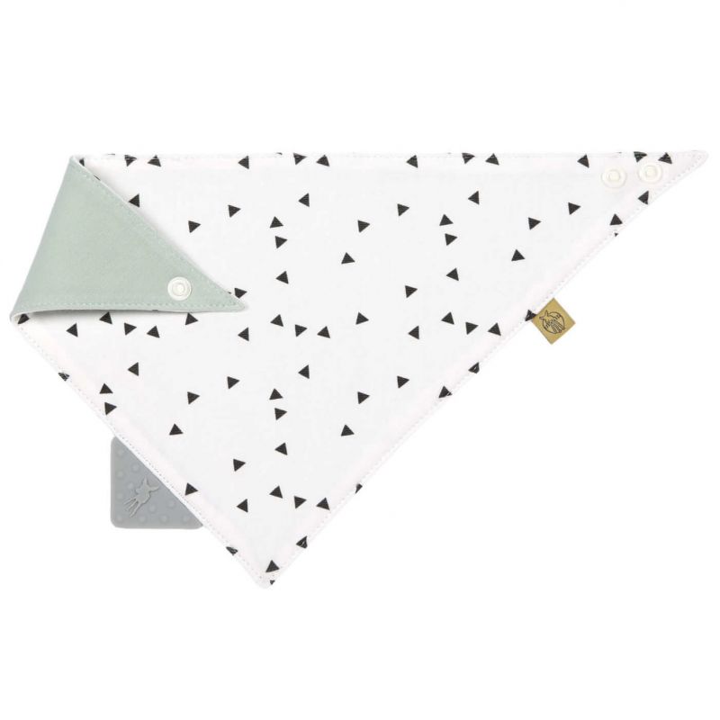 Bavoir bandana avec élément de dentition en silicone Little Spookies olive Lässig