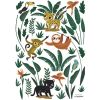 Stickers Jungle night animaux de la jungle (29,7 x 42 cm) - Lilipinso