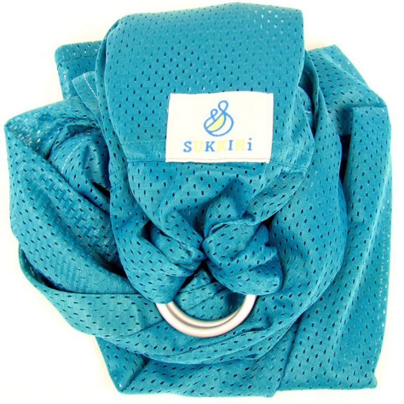 Echarpe de portage Sling Sukkiri bleu émeraude Lucky